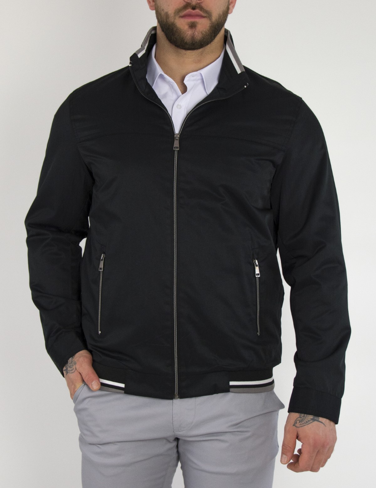 Ανδρικό μαύρο Jacket με γιακά WS10160 φωτογραφία
